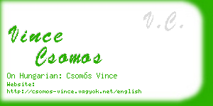 vince csomos business card